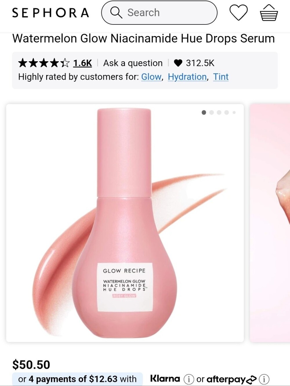 Glow Recipe Pink Watermelon Glow Niacinamide Hue Drops - Tinted Serum